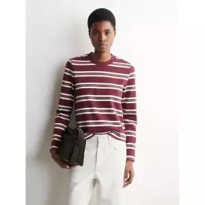 매장정품 코스 COS [공식] 클린 컷 롱 슬리브 티셔츠 버건디 스트라이프 223069