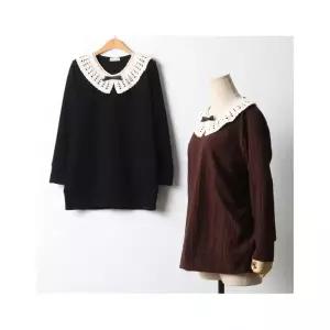 나야홍 빅사이즈 511 레이스넥긴팔티셔츠 DOLJ510