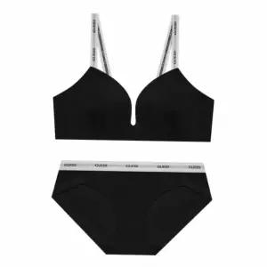 [매장정품] GUESS UNDERWEAR 부스트업 노와이어 브라 팬티 세트 - 블랙