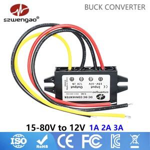 15-80V 스텝 다운 12V 벅 모듈 컨버터 24V 36V 48V 60V 72V 1A 2A 3A DC 전압 레귤레이터 전원 공급 장치