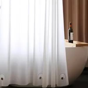 Vosign 화이트 플라스틱 샤워 커튼 라이너 72 x 75 인치 방수 프로스팅 헤비 듀티 EVA 욕실 3 자석 무게