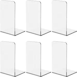 히지위미 책꽂이 6개 아크릴 무거운 책을 위한 선명한 독특한 물결 무늬 스탠드 홈 오피스 학교 정리함 및