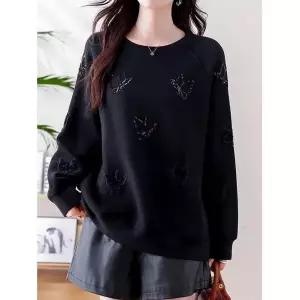 화세 [봄OPEN특가] 스팽글나비레글런티셔츠_HB5FTS003C