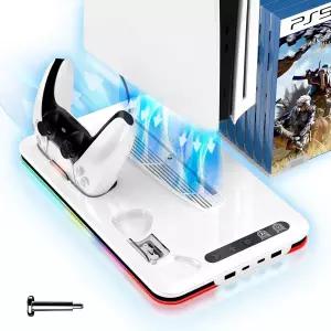 PS5 액세서리 냉각 팬 플레이스테이션 5 콘솔 컨트롤러 충전 스테이션 PS 프로디지털 에디션용 슬림 스탠드