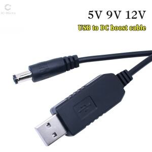 XCW USB 전원 부스트 라인 DC 5V에서 5V 9V 12V 스텝 업 모듈 컨버터 어댑터 케이블 2.1x5.5mm 남성 커넥터