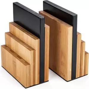 JUSK 디자인 대나무 책 끝/책 정리함 - 사무실 및 가정용 비스키드 장식용 끝 선반용 책꽂이 상당한 무게