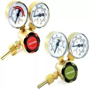 콜렌사 듀얼 용접 가스 게이지 산소(CGA-540) 아세틸렌(CGA-200) 레귤레이터 콤보(2개 PCS) 빅터 토치