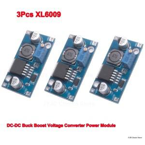3Pcs XL6009 DC-DC 부스트 전압 변환기 전원 모듈 4A 400KHz 조정 가능 스위치 3.8-30V  1.25-35V 공급 장