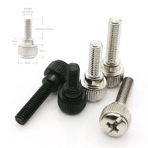 10pcs M3 M4 검정은 탄소 강스틸 구멍을 뚫은 호환 머리 PC 컴퓨터 상자 덮개 손은 엄지 나사 볼트 조입니