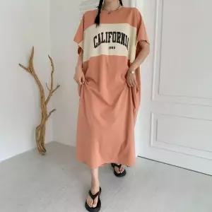 아이우먼 박스배색텍스트면원피스 NMS336M406 빅사이즈 (16410343A)