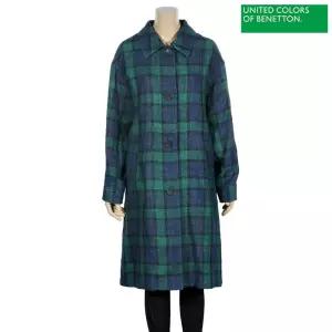 베네통 아울렛 티모 이중지 체크 코트 BACTA4411 GN1203230