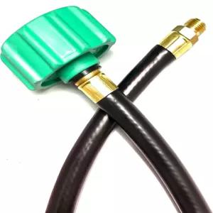 페어뷰 RV OEM 열가소성 피그테일 - CSA 인증 1/4 수컷 반전 플레어 x QCC1(12인치) 프로판 호스 라인 탱크