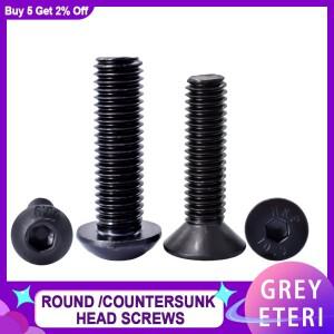 M2 M2.5M3M4 검정색 탄소강 알렌 육각 나사 원형카운터 싱크 헤드 볼트 바이크 오토바이 자동차 용 스레드