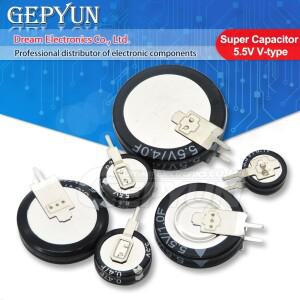 패러드 커패시터 5.5V 0.1F 0.22F 0.33F 0.47F 0.68F 1F 1.5F 4F 슈퍼 0.1F-5.0F 이중 레이어 V  2 개