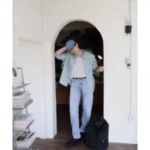 켈빈클라인 Calvin Klein CALVIN KLEIN JEANS 스트라이프 워시드 옥스포드 이지셔츠 4RF104G VFL 417809 4R