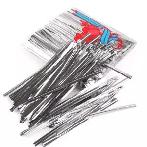 800p 리본 식빵끈 포장 은색 철사 끈 15cm 빵끈 빵포장끈 빵포장리본