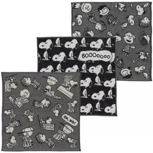 스누피 3중 거즈 손수건(핸드타올)_블랙 34x34cm