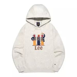 LEE 리 브라더스 그래픽 자수 후드 티셔츠 오트밀 LE2503HD09OT 1828121