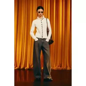 ZARA 케이블 니트 재킷 - 크림