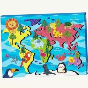 세계여행 보석 튼튼놀이 십자수 46x34 큐빅 비즈 캔버스형