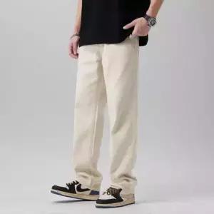 엘럽 팬츠 베이지 남자 스트레이트 청바지 와이드 큰 통바지 일자핏 원템1