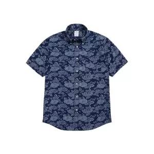 백화점 브룩스 브라더스 코튼 인디고 프린트 셔츠 네이비 BBTHMM7898QES
