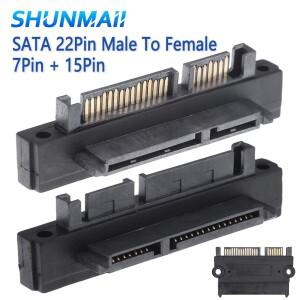 SATA 수-암 포트 어댑터 카드  HDD SSD 22 핀 전원 데이터 케이블용  직선 90 도  7 + 15