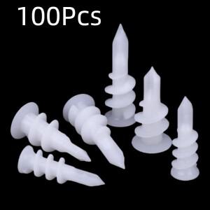 석고보드석고벽용 탭핑 나사 포함 드릴링 드라이월 앵커 100개 플라스틱 나일론 확장 플매트 카펫 러그