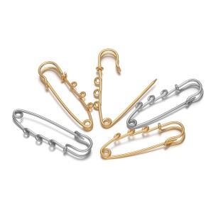 5개 스테인리스 스틸 블랭크 브로치 베이스 DIY 선물 쥬얼리 액세서리 제작 안전핀 연결 부품 재료