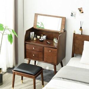 호두나무 나무 드레싱 테이블 드레싱테이블 주최자 드레서 버킷 폭좁은콘솔 스타일 보관