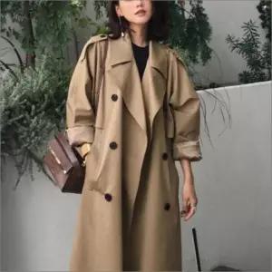 여성 루즈핏 트렌치코트 롱코트 봄 가을 베이직 롱자켓