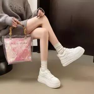 여자 캐주얼 봄 하이탑 소프트 라운드 키높이 슈즈 플랫폼 머핀 ST1