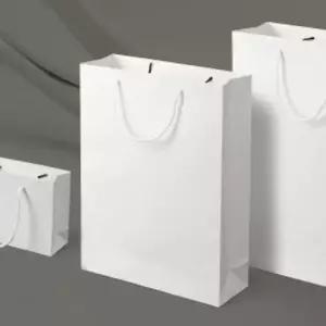 [문구/오피스] 쇼핑용 화이트 종이가방 세로형 심플 디자인 30x40cm