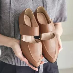 천연가죽 국내수제화 리아 소프트 벨크로 플랫 GIS-47230