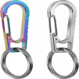 PPFISH 티타늄 헤비 듀티 카라비너 열쇠고리 퀵 세트 남성용 EDC 릴리스 후크