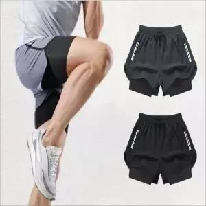 트레이닝 레이어드 반바지 이중축구하프팬츠