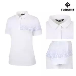 [하프클럽/기타]레노마 골프 여성 로고 프린트 디테일 냉감 카라 반팔 티셔