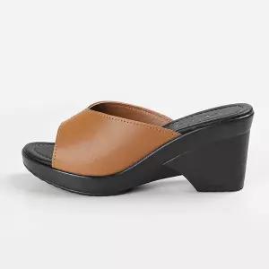 [아리앤]국산 모던 통굽 뮬슬리퍼 7cm