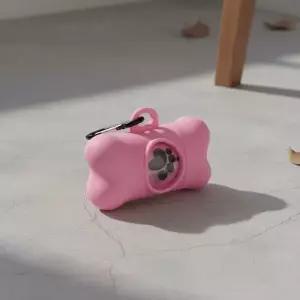 강아지 똥츄 디스펜서 카라비너 클립 + 라벤더향 누수방지 대형 배변 봉투 핑크