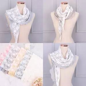 롱 레이스 스카프 봄 미니 목감싸기