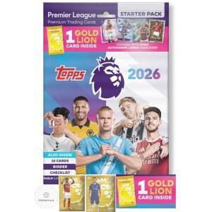 프리미어 리그 2026 스타터 팩 - 새로운 축구 카드 2025-2026 번들에는 특별 라이온 카드, 팩, 필수 스티커가 포함된 가이드가 포함되어 있습니다