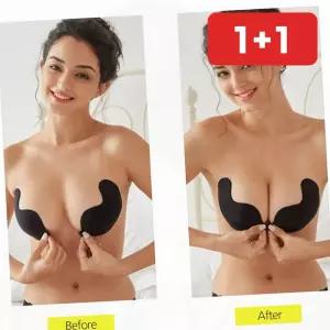 오프숄더 백리스 원피스 이너웨어 끈없는 날개형 누드 코르셋  1+1