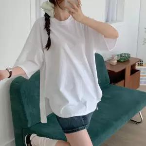 /옷자락 여자 레이어드티 힙커버 이너 티셔츠