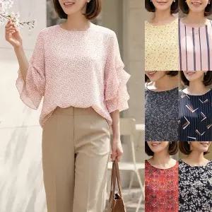 [엄마옷 로즈맘] 채화프릴소매블라우스