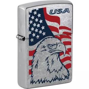 지포 라이터 미국 독수리 국기 스트리트 크롬 81135