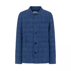 [롯데백화점]갤럭시라이프스타일 2026 S/S 체크 린넨 초어 재킷 - 블루 GC6339L03P