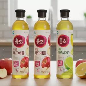 홍초 저당 기능성 레드애플 900ml 2개 + 레몬라임 900ml 1개