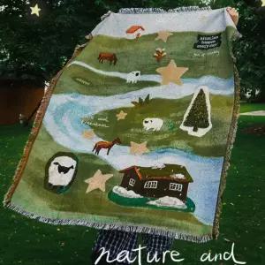 네추럴램 감성 담요 테피스트리 니트 블랭킷 담요