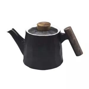 고원 계수나무 해머 블랙 티포트 500ml 도자기 티팟 차주전자