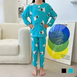 아동 긴팔 강아지 패턴 조거 내복 잠옷 세트 긴팔 잠옷 세트 아동 어린이 초딩